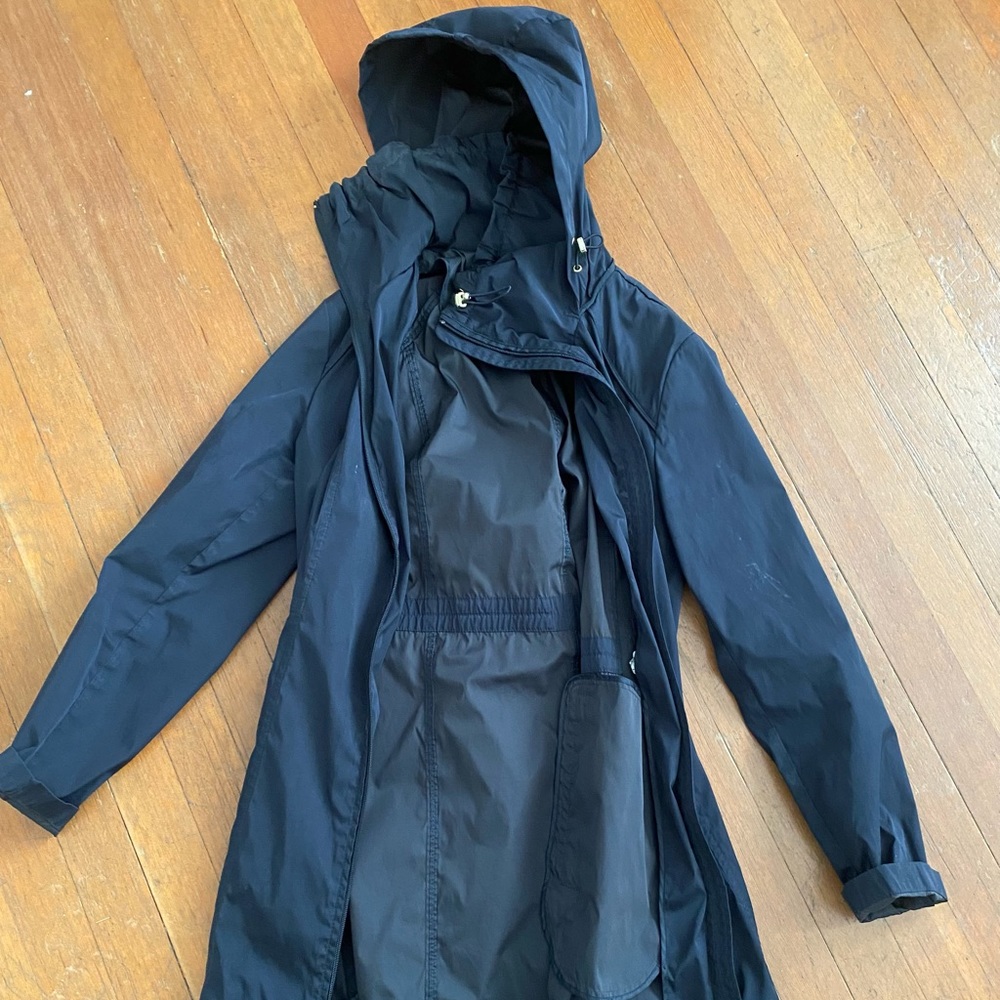 Womens Cole Haan black rain jacket size Medium